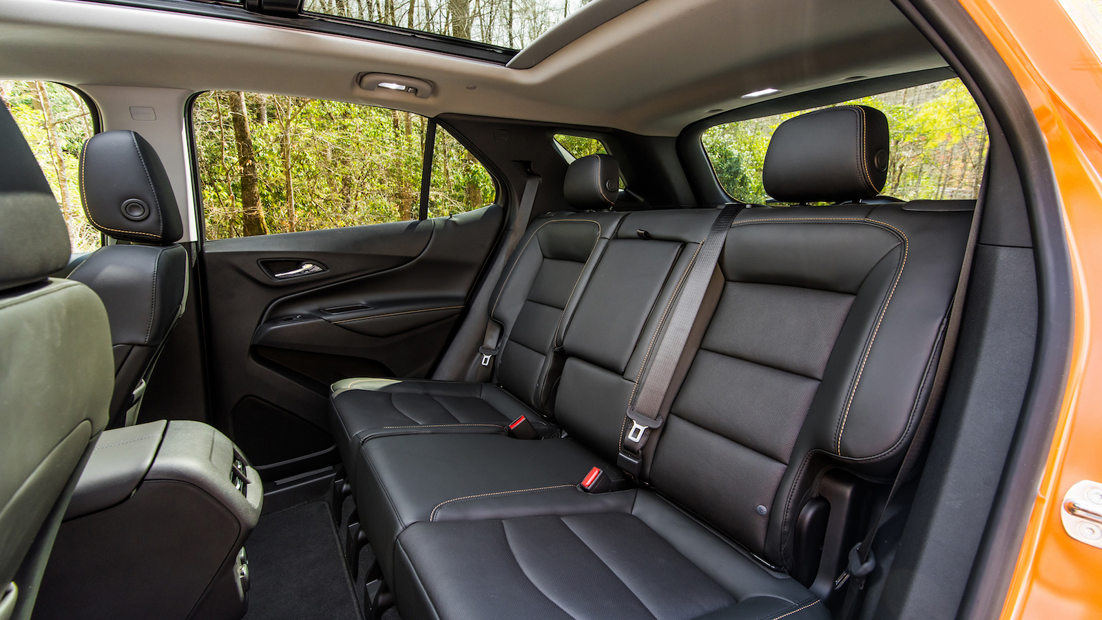 The all-new 2018 Chevrolet Equinox features a new “kneeling” rear seat which enhances functionality. With it, the bottom cushions tilt forward when the split-folding seatbacks are lowered, allowing a flat floor for easier loading.