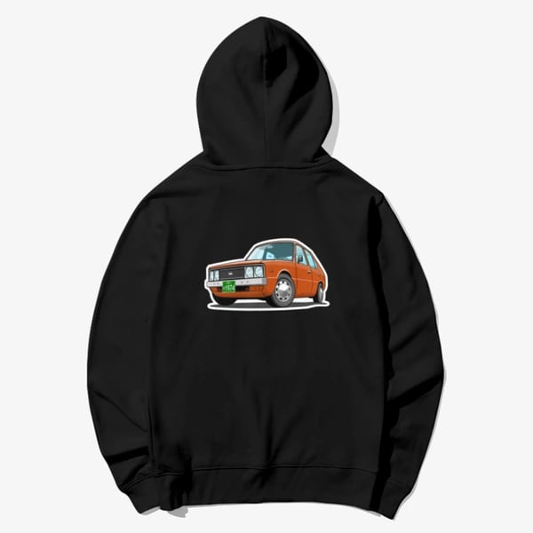 후드 티셔츠 A - 현대 포니 초기형 (오렌지)