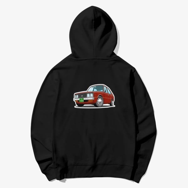 후드 티셔츠 A - 현대 포니 초기형 (진빨강)