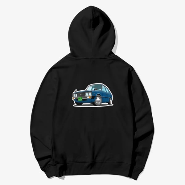 후드 티셔츠 A - 현대 포니 후기형 (진파랑)