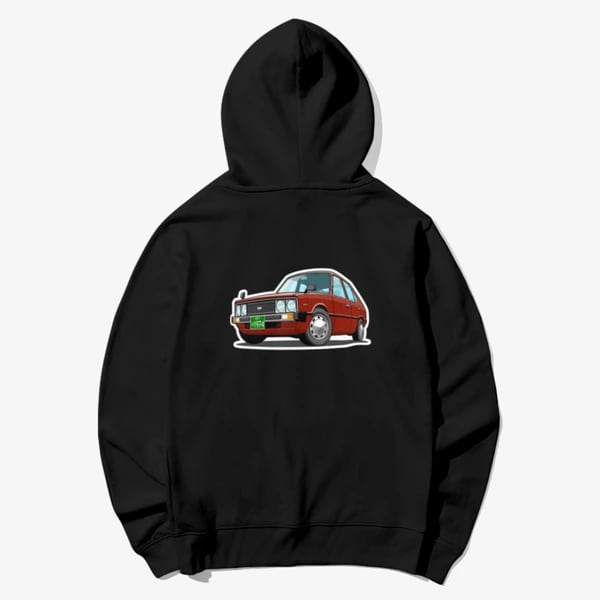 후드 티셔츠 A - 현대 포니 후기형 (진빨강)