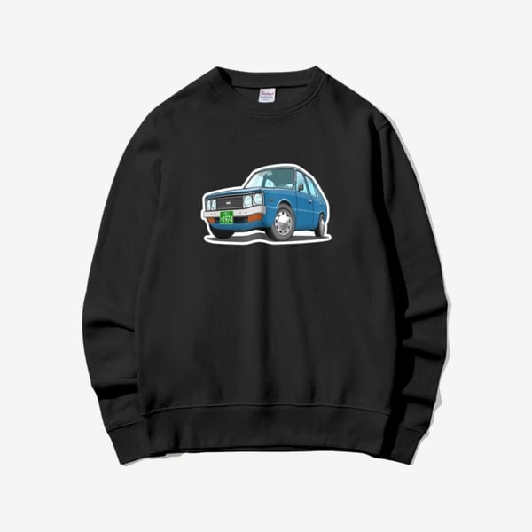 맨투맨 티셔츠 A - 현대 포니 초기형 (진파랑)