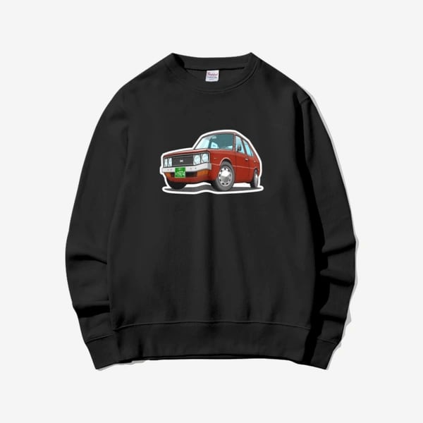 맨투맨 티셔츠 A - 현대 포니 초기형 (진빨강)