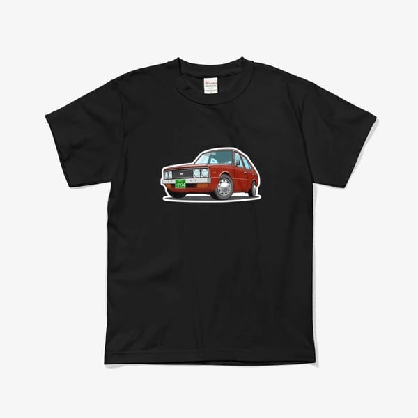 반팔 티셔츠 A - 현대 포니 초기형 (진빨강)